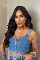COLAR COURO BOHO CHIC